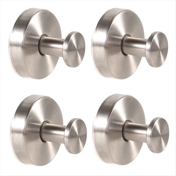 Gancho para Ropa con Ventosa de Acero Inoxidable, Gancho para Toallas de Baño y Cocina, Sin Perforaciones, con Ventosa Sin Costuras, Color Plateado