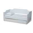 thumbnail image 2 of Baxton Studio Alya Classic Traditional Farmhouse White Finished Wood Twin Size Daybed with Roll-Out Trundle Bed, 2 of 7
