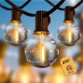 thumbnail image 1 of String Lights for Outside, 200FT Outdoor Patio Lights Waterproof & Shatterproof 100 LED Bulbs(4 Spare) LED Bulbs Connectable for Cafe Patio Backyard Party(2700K), 1 of 10