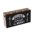 thumbnail image 1 of Goriertaly Black Wooden Cutlery Box Durable Structure Wide Application Wooden Utensil Organizer For Kitchen, 1 of 6