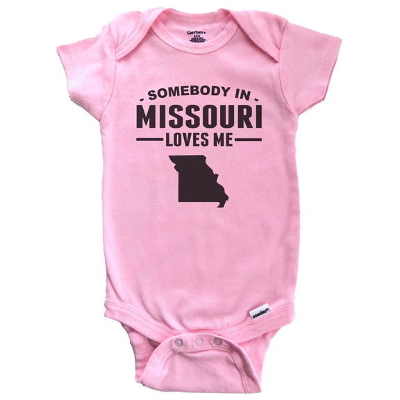 Somebody In Missouri Loves Me Baby Bodysuit - Missouri Baby Bodysuit (Pink)