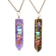 thumbnail image 3 of AMERTEER Collier Pendentif en Forme d'Épée en Pierre Naturelle en Cristal de Gravier Coloré, 3 of 6