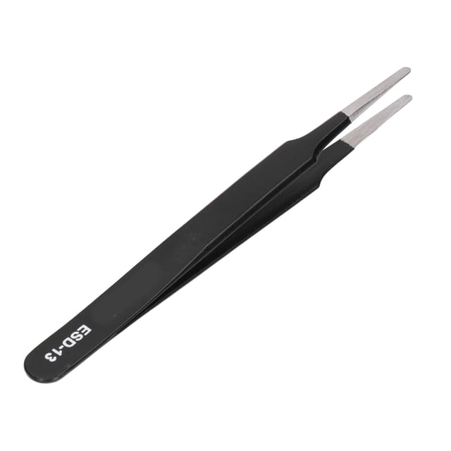 Pinzas de cabeza plana, pinzas resistentes a la estática, pinzas de precisión de acero inoxidable, pinzas para cejas, diseño de primera clase