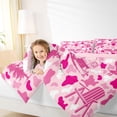 thumbnail image 3 of Catabedysis Camo Camping Full Size Comforter Sets For Girls,Wildlife Camper Pattern Bedding Comforter Set,Pink White,Pink Reversible,3 Pieces,1 Comforter and 2 Pillowcases, 3 of 7