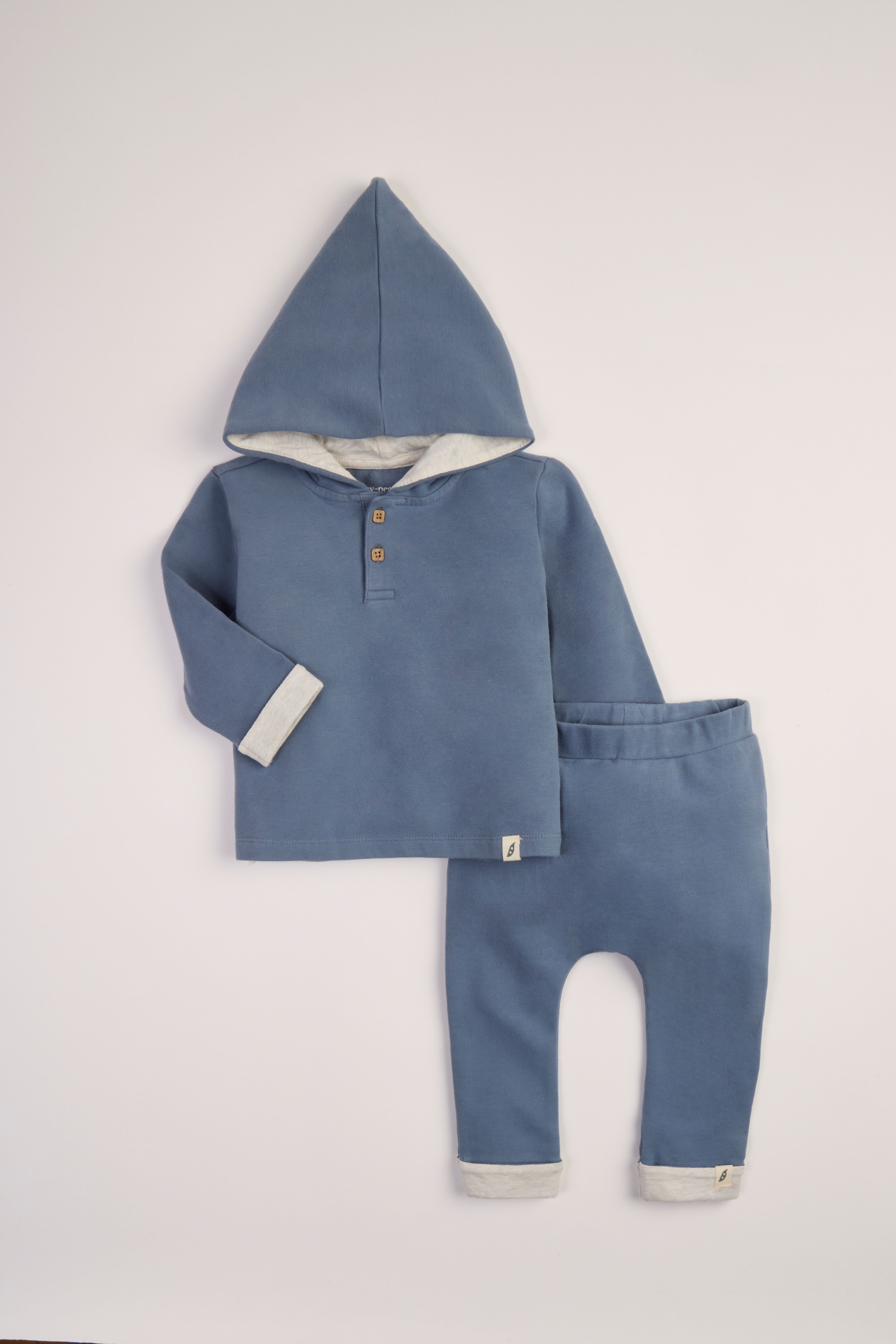 easy-peasy Baby Sueded Terry Hoodie and Pant Outfit Set, 2-Piece, Sizes 0-24 Months
