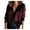 Wine Red, variant on Womens Tops Blouse Temperament Solid Color V-Neck Shirt Satin Silky Soft Top Casual Shirts