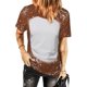 thumbnail image 2 of Tops estampados de manga corta de ocio con cuello redondo de verano a la moda para mujer Fridja ghk5101, 2 of 5
