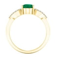 thumbnail image 3 of AoneJewelry 1.40 Carat Diamond & Oval Shape Emerald Gemstone Ring In 14K Solid Yellow Gold, 3 of 6