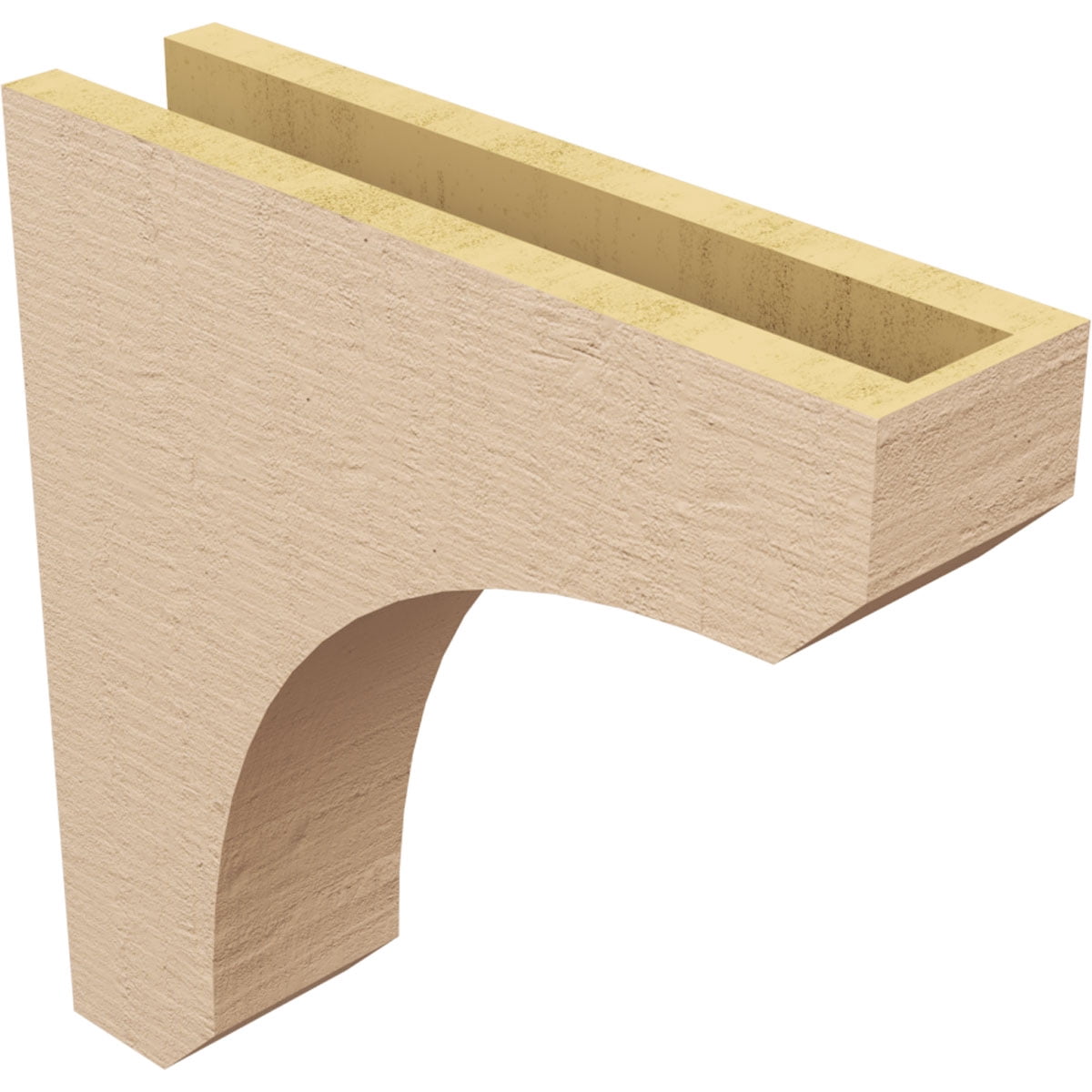 4"W x 16"D x 16"H Thin Legacy Rough Cedar Woodgrain TimberThane Corbel, Primed Tan