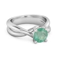 thumbnail image 2 of 0.25 Ctw Round Cut Emerald 925 Sterling Silver Embrace Women Valentines Day Gifts Ring, 2 of 3