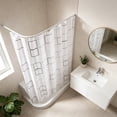 thumbnail image 5 of Shower Curtain Liner,Quick Dry Waterproof Square Plastic Curtain with 12 Hooks,Screen for Bathroom,RV,Hotel Restroom,70.87x78.74 Inch, 5 of 6