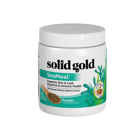 Solid Gold SeaMeal Powder for Dogs & Cats, Supports Skin & Coat, Digestive & Immune Health, 5oz Jar