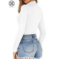 thumbnail image 3 of Body de estrella Luxtrada para mujer, cuello alto, manga larga, leotardo, cuello alto, moldeador elástico, 3 of 8