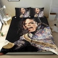 thumbnail image 1 of MICHAEL JACKSON Conjunto de sábanas temático, trío de piezas, cómodo y amigable con la piel, diseño único, regalo de decoración para el hogar para familiares, amigos y fans,135X200cm, 1 of 6