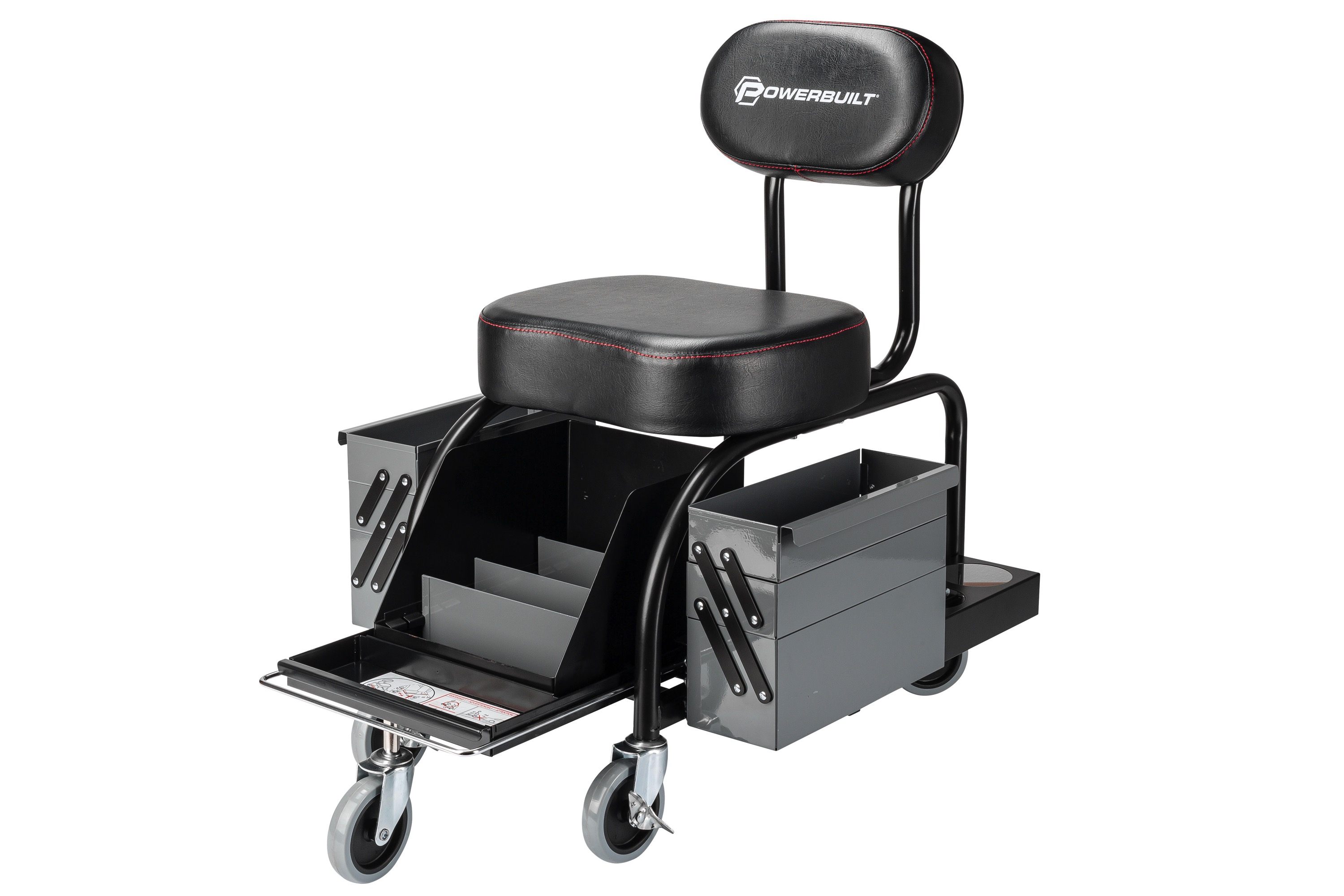 Powerbuilt Professional Shop Seat With Expandable Side Trays - 941929ECE - image 2 of 3