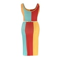 thumbnail image 3 of Njoeus Women's 2 Piece Ribbed Knit Outfits Fashion Color Block Sleeveless Crop Tank and High Waist Skirt Sets Bodycon Dress for Club Party Cocktail XL-5XL Plus Size, 3 of 4