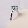 thumbnail image 4 of Minimalist Swiss blue topaz ring round shaped bamboo statement ring Novmeber birthstone, 4 of 5