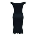 thumbnail image 5 of ZHOGXU Women's Dress Sleeveless Strapless Solid Color Ruffle Split Fashion Comfortable Elegant Slim Fit Dresses For Casual Daily Wear,Black,L, 5 of 6