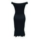 thumbnail image 5 of Vestido informal de invierno para mujer con hombros descubiertos, bajo con abertura, volantes, manga larga y cuello en V., 5 of 6