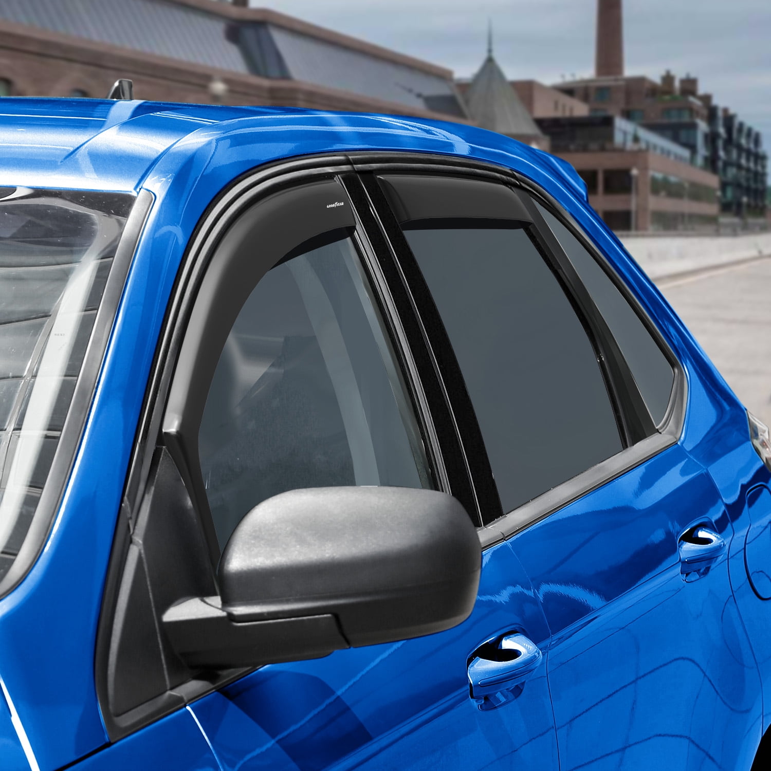 Goodyear Shatterproof in-Channel Window Deflectors for Ford Edge 2015-2024, Rain Guards, Window Visors for Cars, Vent Deflector, Car Accessories, 4 pcs - GY003464
