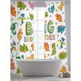thumbnail image 5 of Cartoon Dinosaurs Sheer Curtains 84 Inch Length 2 Panels Set Window Treatments, Funny Dino Cute Boys Girls Children Rod Pocket Semi Curtains for Living Room/Bedroom/Kitchen Décor, 104"W x 84"L, 5 of 7