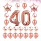 thumbnail image 4 of Juego de 24 globos decorativos de 40 años con látex natural, película de aluminio y lentejuelas para fiesta de cumpleaños., 4 of 6