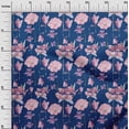 thumbnail image 2 of oneOone Georgette Viscose Royal Blue Fabric Flower Watercolor Sewing Fabric By The Yard Print Diy Clothing Sewing 42 Inche Wide, 2 of 4
