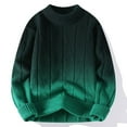 thumbnail image 2 of Mens Turtleneck Sweater Long Sleeve Knit Pullover Knit Casual Sweatshirts Gradient Color Slim Fit Basic Tops Outfit (3XL, Green), 2 of 8