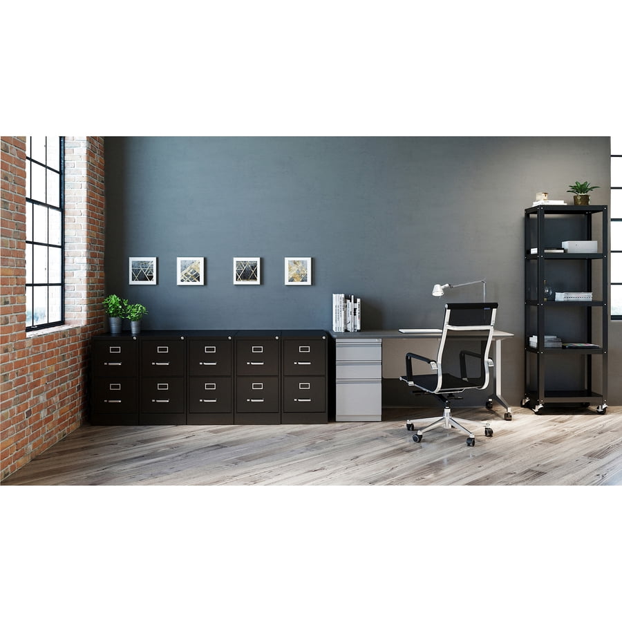 Lorell Vertical File - 2-drawer - 15" X 26.5" X 28.4" - 2 X Drawer(s) For File - Letter - Vertical - Security Lock, Ball-bearing Suspension, Heavy Duty - Black - Steel - Recycled