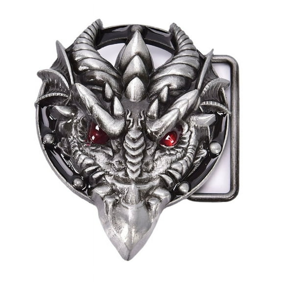 Racing Butterfly Men's belt buckle 7.3cm dragon head black pattern bronze metal pin buckles