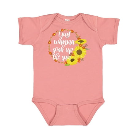 

Inktastic Sunflower I Just Wanna Soak up the Sun Gift Baby Boy or Baby Girl Bodysuit
