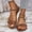 Brown, variant on Hoshose New Summer Roman Flat Sandals for Women Solid Color Casual Outwear Slip on Beach Sandals