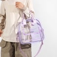 thumbnail image 2 of Yhmxh Clear Bag for Stadium Events, 12x6x12" Small Tote Bag with Zipper, Clear Crossbody Bag with Mesh Side Pocket & Strap, PVC See Through Shoulder Bag for Work, Travel & Daily Use, 2 of 6