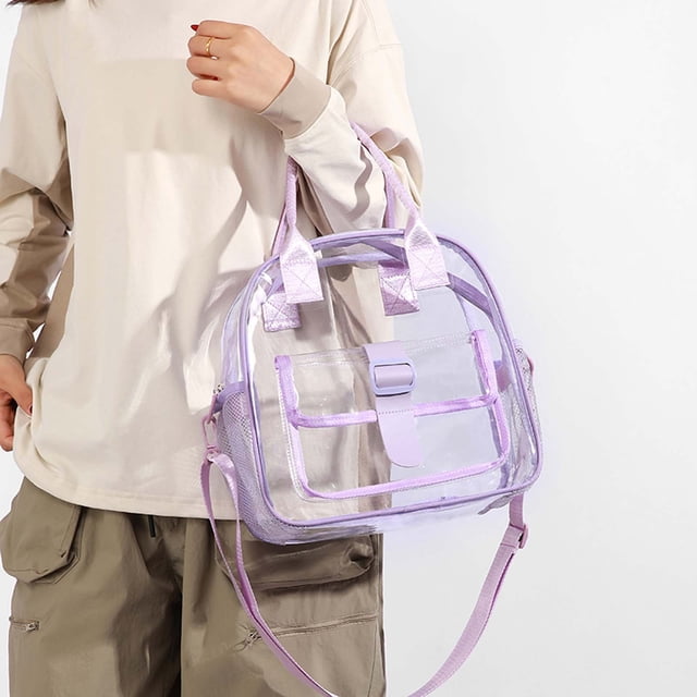 Bolso bandolera transparente – Bolso de hombro transparente tipo gelatina para ir al trabajo, salidas informales y uso diario.