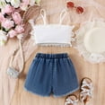 thumbnail image 5 of HCNTES Toddler Baby Girl Summer Wear Short Sleeve T Shirt Top with Sequins + Casual Shorts Set for Little Glamour Girls,6-7 Years White, 5 of 9