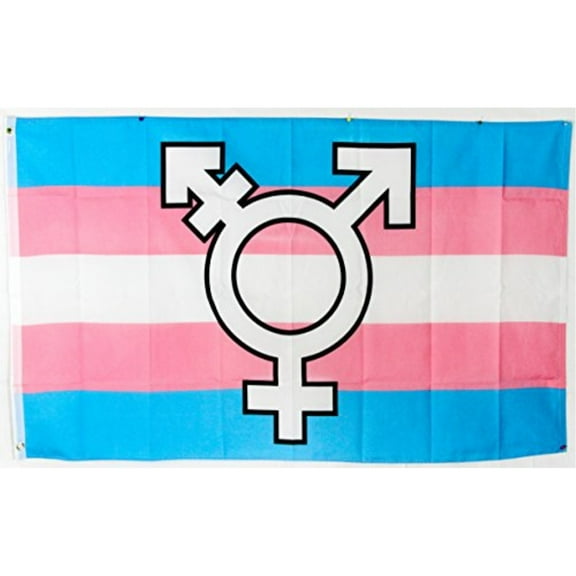 Transgender Symbol LGBT Polyester 3x5 Foot Flag Gay Lesbian Bisexual Banner New