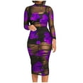 thumbnail image 1 of Mikilon Robes d'Été pour Femmes Ensemble Jupe Aguichant Manches Courtes Robe Moulante Imprimée en Maille Plus Petit Gilet Plus Jupe Ensemble Trois Pièces Violet 2TG, 1 of 6