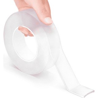  Double Sided Tape Heavy Duty Adhesive Tape, Removable Nano  Mounting Tape, Reusable Picture Hanging Strips, Clear Sticky Wall Tape  Strips for Wall Hanging Poster Carpet, 1.18 inch x 9.8 ft/Roll 