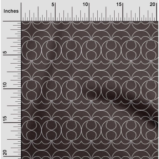 oneOone Tissu Popeline de Coton Formes Géométriques Impression Sashiko Tissu BTY 42 Pouces de Large