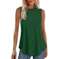 thumbnail image 2 of Bovemsi High Neck Tank Tops for Women Loose Fit Sleeveless Top Summer Clothes Womens Tunic Tops To Wear with Leggings, Green Women's Summer Tank Tops, S, 2 of 8