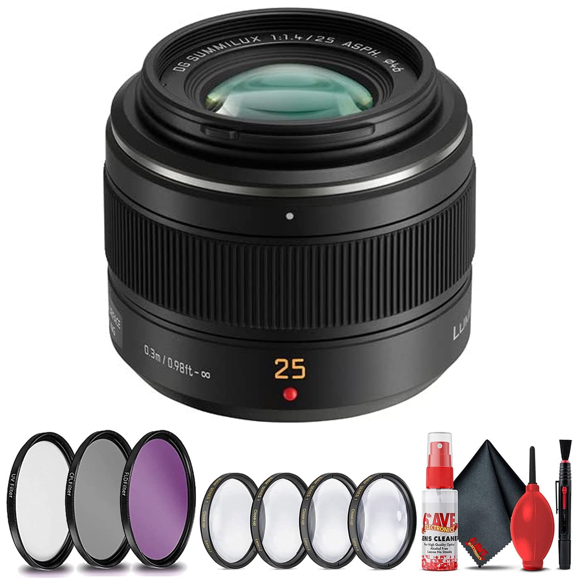 Panasonic Leica DG Summilux 25mm f1.4 Lens Bundle with 46mm Filter