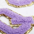 thumbnail image 5 of 3 Pack Chenille Iron On Glitter Varsity Letter "Q" Patches - Lavender Chenille Fabric With Gold Glitter Trim - Sew or Iron on - 5.5 cm Tall, 5 of 8