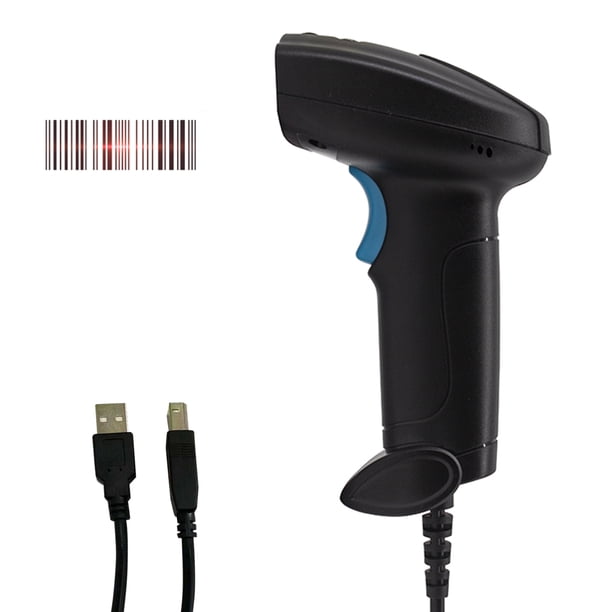 Escáner de código de barras 1D Lector de código de barras con cable USB de mano Disparador MABOTO Escáner