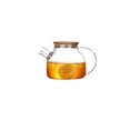 thumbnail image 1 of Large Capacity Borosilicate Glass Cold Water Pitcher, Bamboo Cover with Stainless Steel Rim, Four Seasons Water Kettle with Built-in Strainer Filter for Home Use, 1 of 7