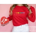 thumbnail image 3 of LGBTQ Valentine Sweatshirt, Rainbow pride heart candy sweater, LGBTQ Valentines day clothes, Gay Pride heart candy sweater, 3 of 6