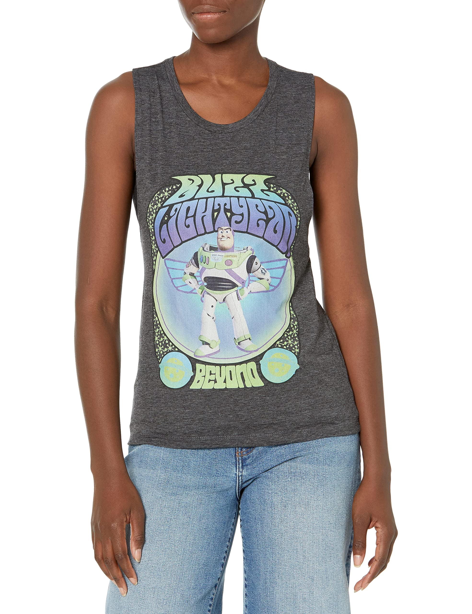 Pixar Toy Story Buzz Suit Women's Racerback Tank Top - Graphic Tee (White Heather, Small)