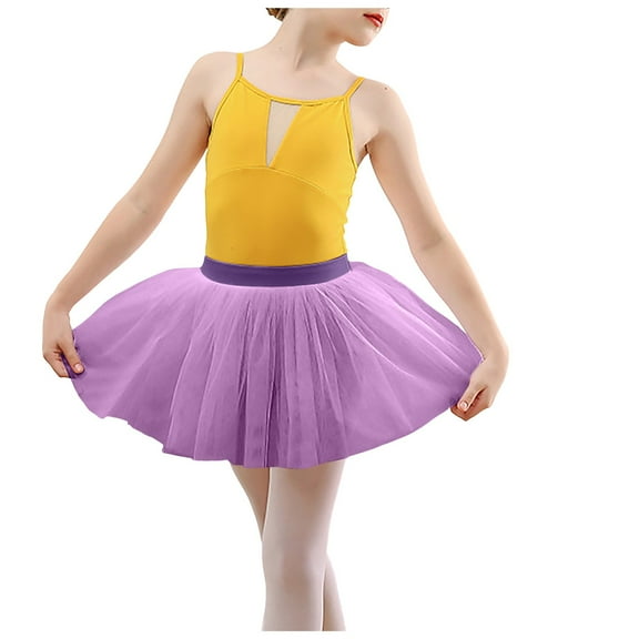 Cathalem Skirts for Kids Toddler Girls Layered Tutu Skirt Sparkling Sequin Tulle Dance Skirts (Purple,L)