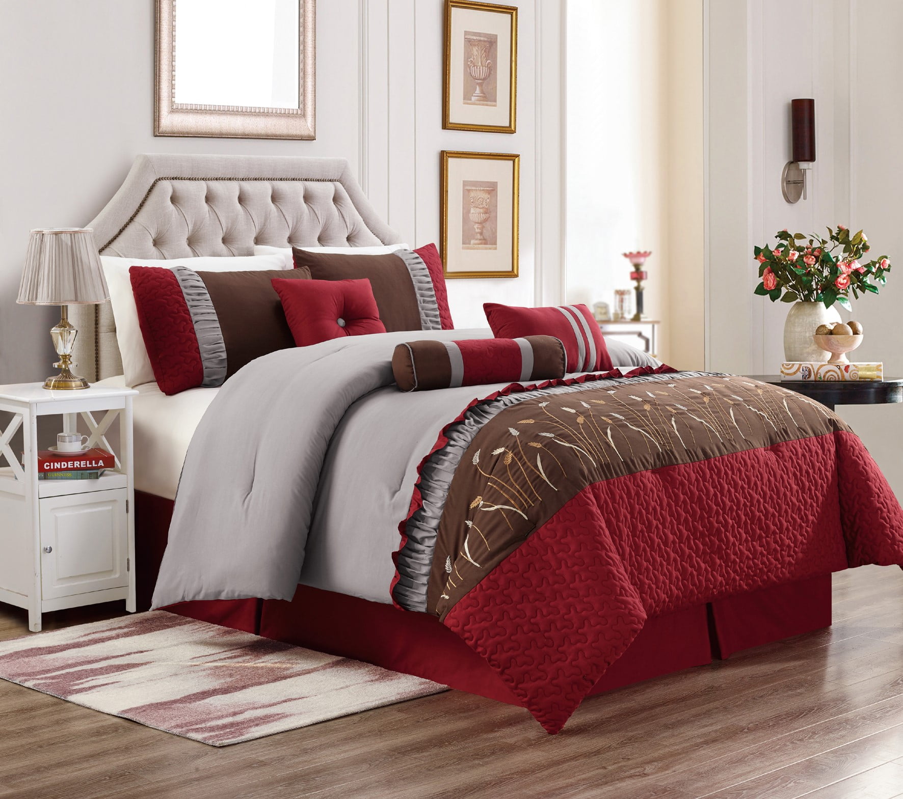 Unique Home Marcia 7 Piece Patchwork Embroidery Clearance ...
