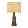 thumbnail image 2 of 28'' Farmhouse Honey Brown Wood Bedside Table Lamp – Classic Drum Shape Nightstand Lamp with Beige Fabric Shade for Bedroom, Living Room, 2 of 10
