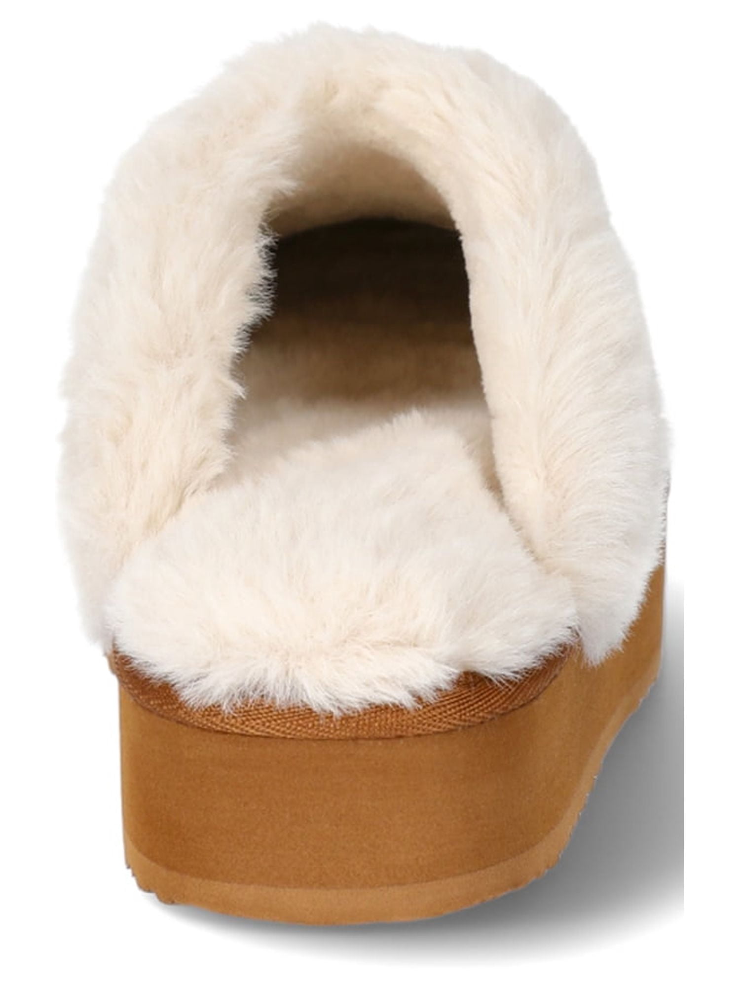 Joyspun Women's Faux Suede Platform Clog Slippers